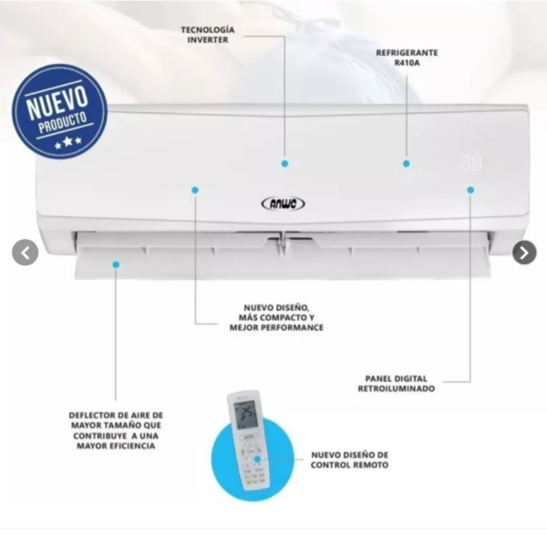 Aire acondicionado de 24000 Btu Split Anwo Inverter R32 - Imagen 4
