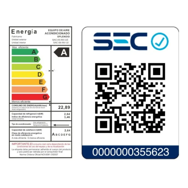 Aire Acondicionado de 9.000 btu Splendid Inverter - Imagen 8